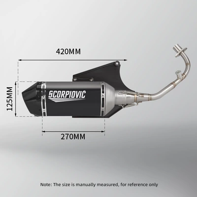 full-section exhaust pipe 2014-2022, Motorcycle exhaust pipe