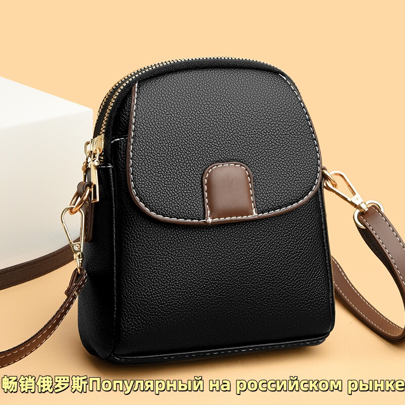 Cross-Border Small Bag 2025 New Fashion Single Shoulder Small Bag Trendy Women's Mobile Phone Bag Soft Leather Versatile European and American Crossbody Bag