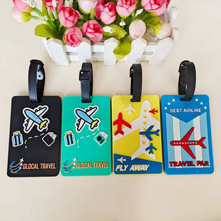 (Wholesale), airplane PVC, cartoon luggage tag, protective suitcase, new collection, print