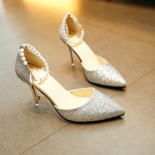 Korean Style Women's Trendy High Heels 2024 Summer Autumn New Suede Fine Heel Pointed Toe Fashion Side Slip On Shoes