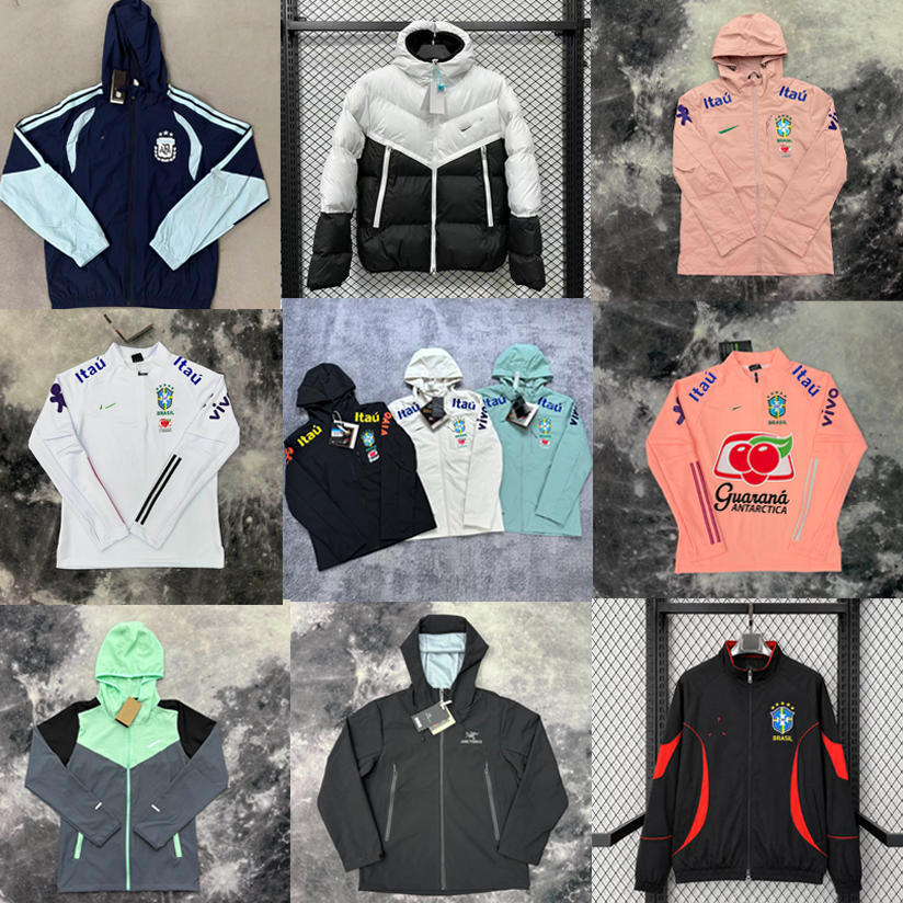 Football Jerseys, Brazil Jackets, Cotton Coats, German Red Devils, Bayern, Neymar's Same Style Windbreaker, Fleece-Lined Thin Models, Manufacturer