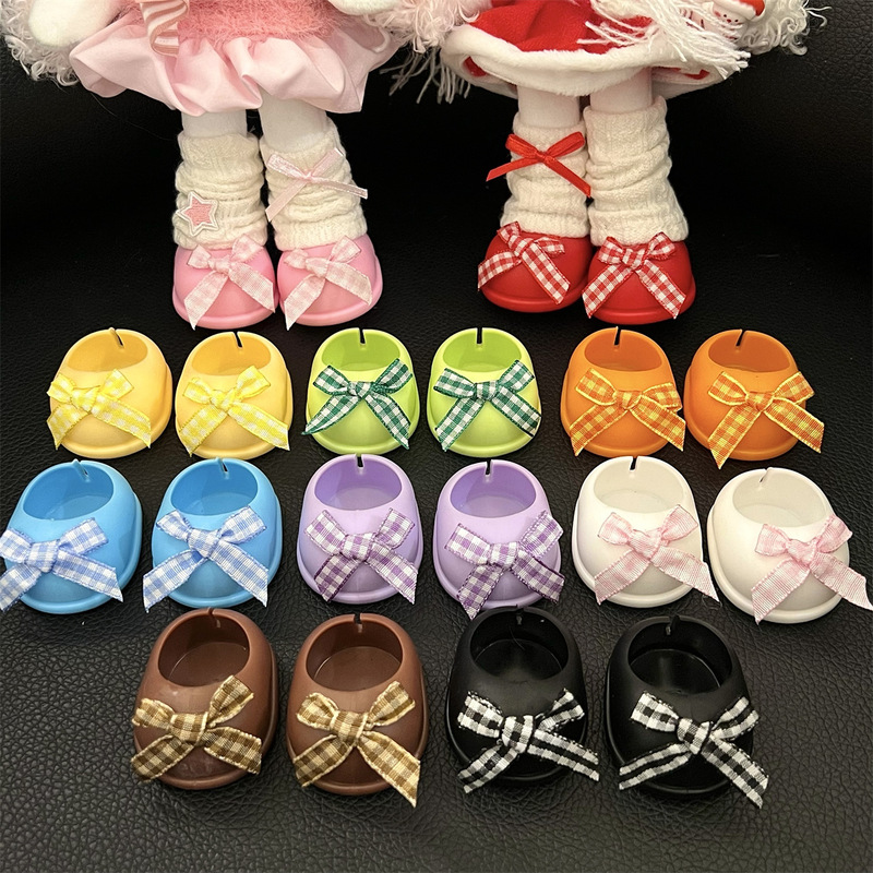 [Doll Accessories] 20cm Cotton Doll Long Leg Kitty Accessories Large Bow Shoes Dress up Decoration