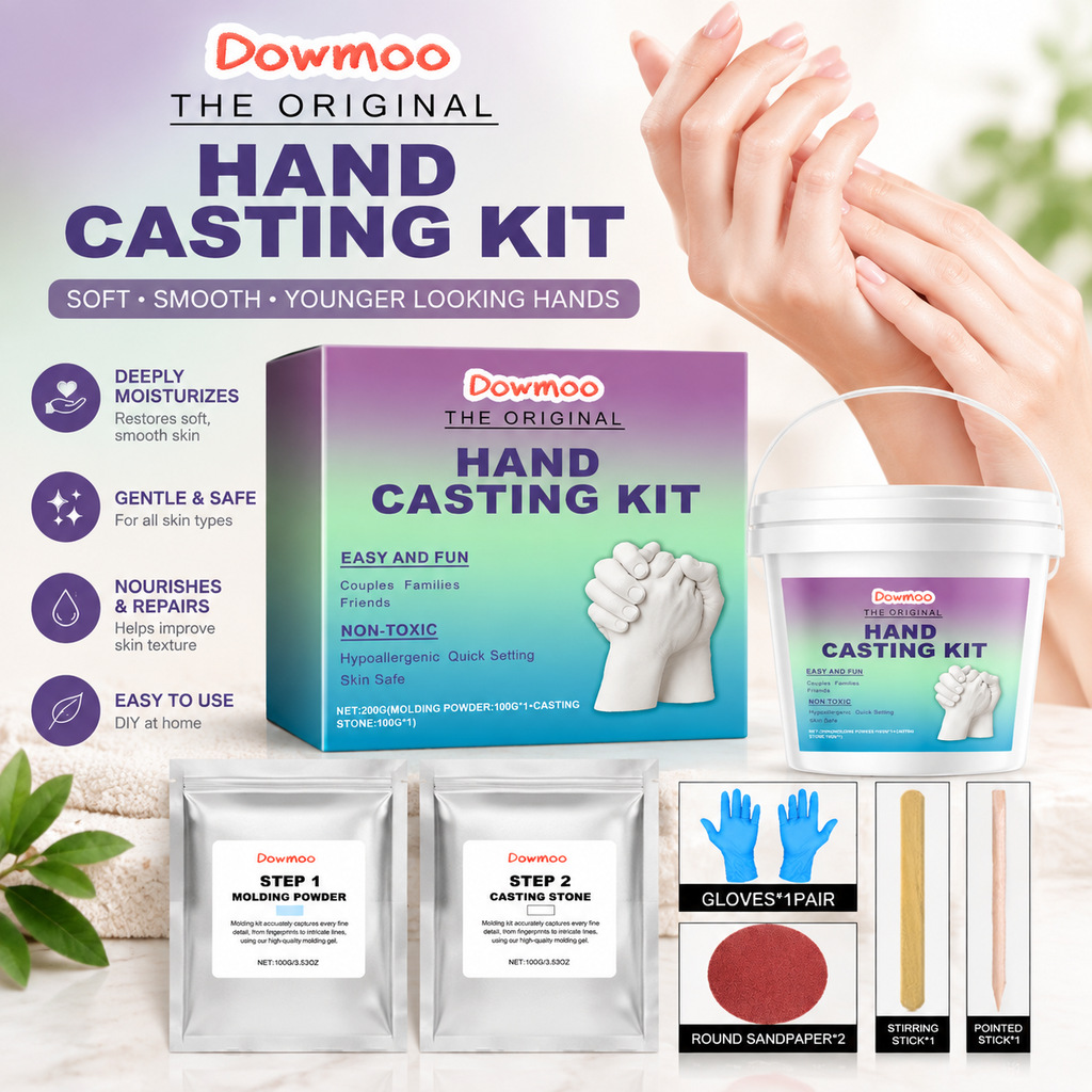 Dowmoo Hand Mask Powder DIY Kit 3D Model Powder Handprint DIY Souvenir Hand Mask Kit