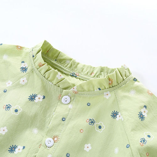 Women's Baby Jacket, Doll Shirt, 10% Cotton Spring and Autumn Style, Stylish Children's Casual Floral Open Top Shirt