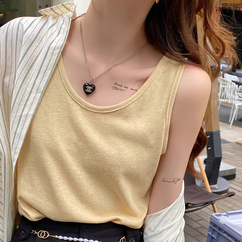 Lazy Style Snowflake Cotton Camisole Women's Inner Layering Summer Outer Wear to Cover the Flesh and Cover the Breasts Sleeveless Loose Top