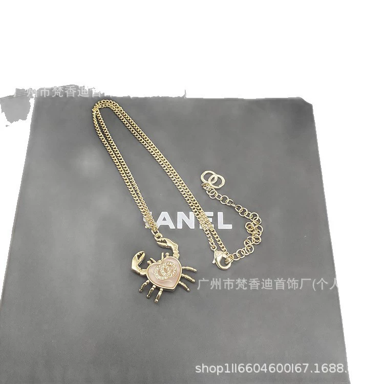Marine necklace pearl, cute earrings, Chanel style, high-quality style, light luxury style