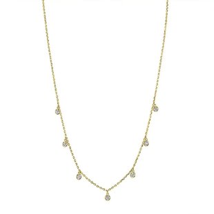 18K Gold Diamond Cultivation Diamond Necklace Women's Gimono Gold Rose Gold Platinum Bubble Clavicle Chain Niche Light Luxury