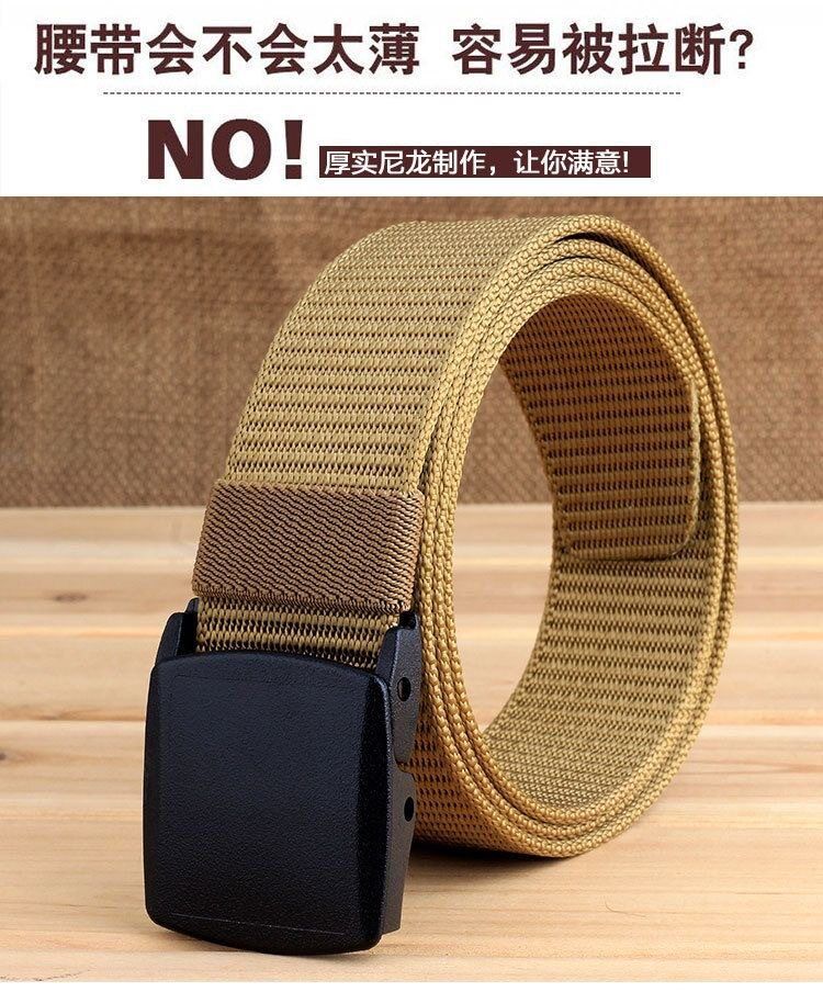 Men's Canvas Belt Student Military Training Sports Tactical Belt Outdoor Work Pants Versatile Thick Fabric Belt Cross-border Wholesale