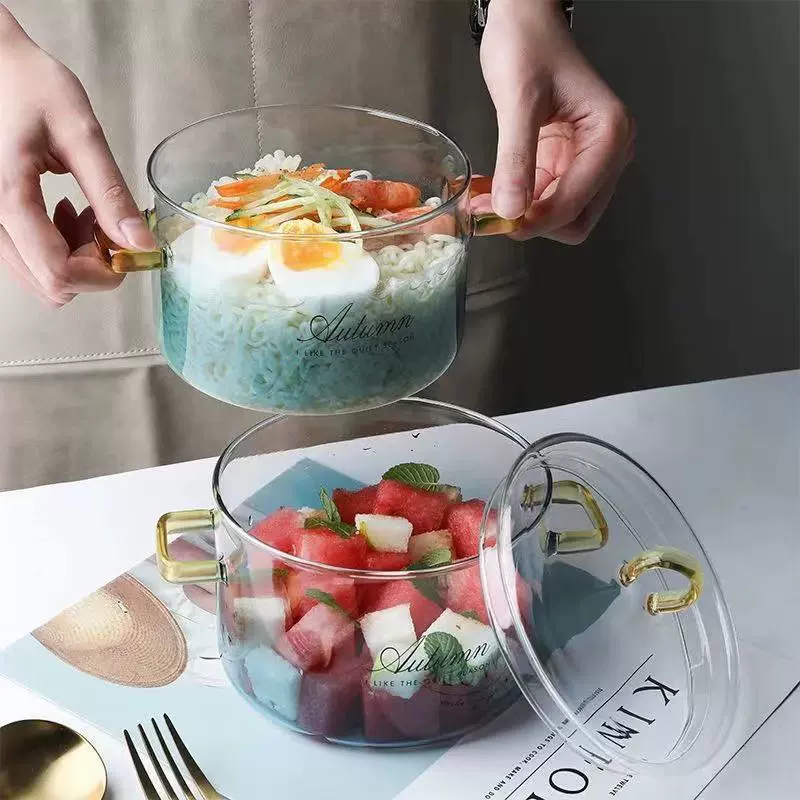 Кросс-бордер дом для домашней лапши за миской, салатница, стеклянная кастрюля, полезная кастрюля стеклянная кастрюля для рагу, чаши для супа из боросиликатного стекла, миска для лапши
