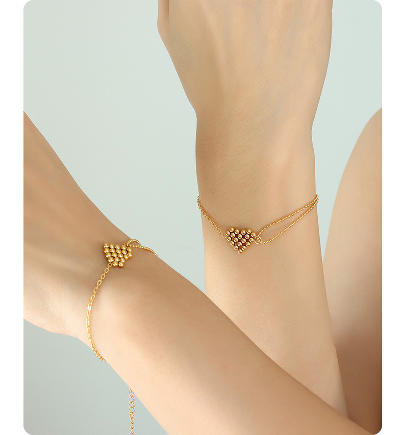 Fashion Heart Shape Titanium Steel Hollow Out Bracelets 1 Piece