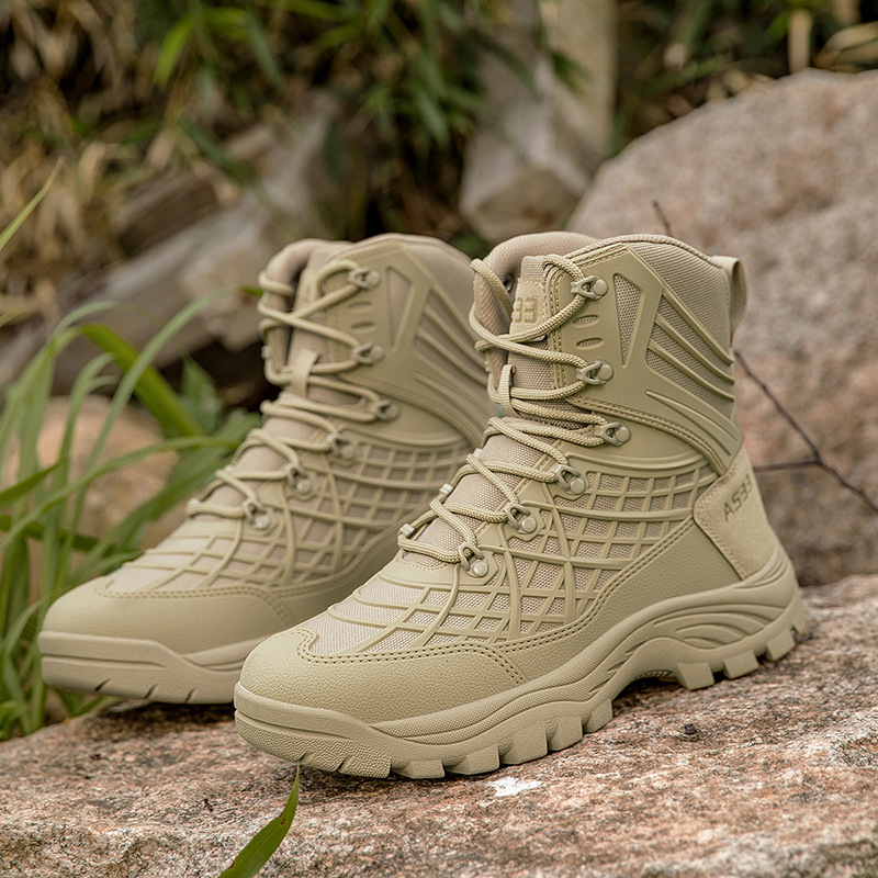 Botas de montaña al aire libre de hombres Aliexpress comercio exterior transfronterizo gran tamaño especial de botas de entrenamiento de combate de desgaste fábrica directa