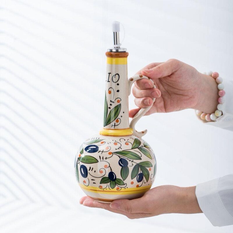 出口意大利釉下彩陶瓷瓶橄榄油瓶油醋瓶厨房调料瓶引流瓶其他|undefined