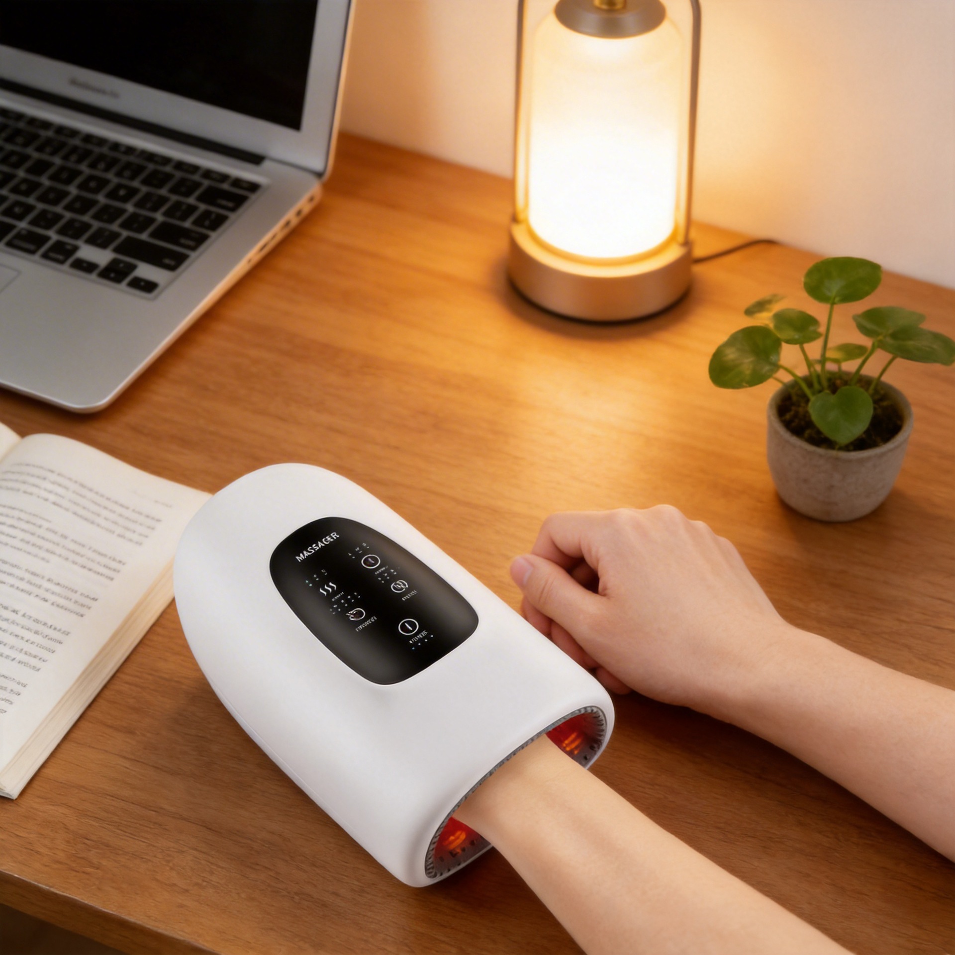 Cross-Border Electric Hand Massager Smart Wireless Air Bag Kneading Hot Compress Palm Finger Joint Physiotherapy Massager