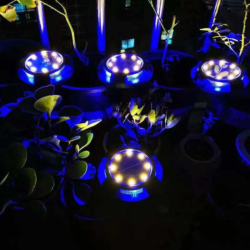 Transfronterizo solar lámpara subterránea al aire libre impermeable LED plug-in lámpara redonda jardín decoración césped lámpara fábrica ventas directas image 8