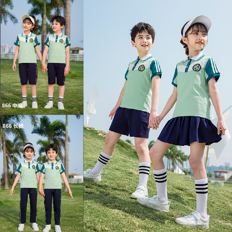 幼兒園園服套裝夏季新品學院風小學生校服男女孩畢業班班服兩件套