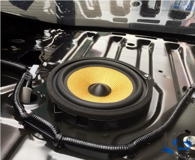 Car horn/tweeter front and rear door audio speaker