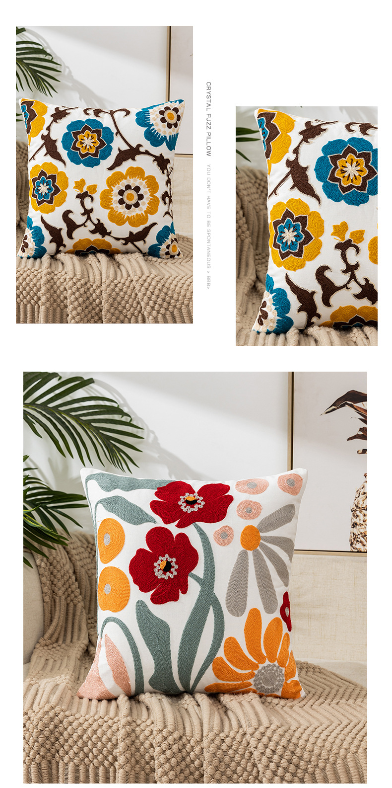 Elegant Flower Canvas Pillow Cases display picture 1