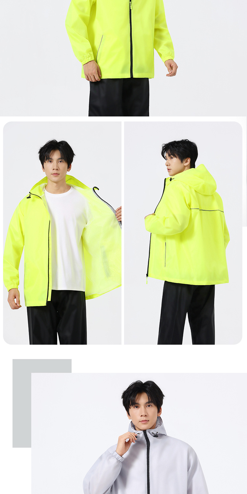 Ultra-thin raincoat, unisex, full body, split-style, cycling, delivery work