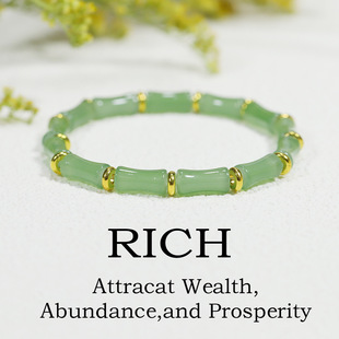 Temu/Xiyin/Tk New Handmade Glass Bamboo Bracelet Prosperity and Abundance Beaded Women's Bracelet