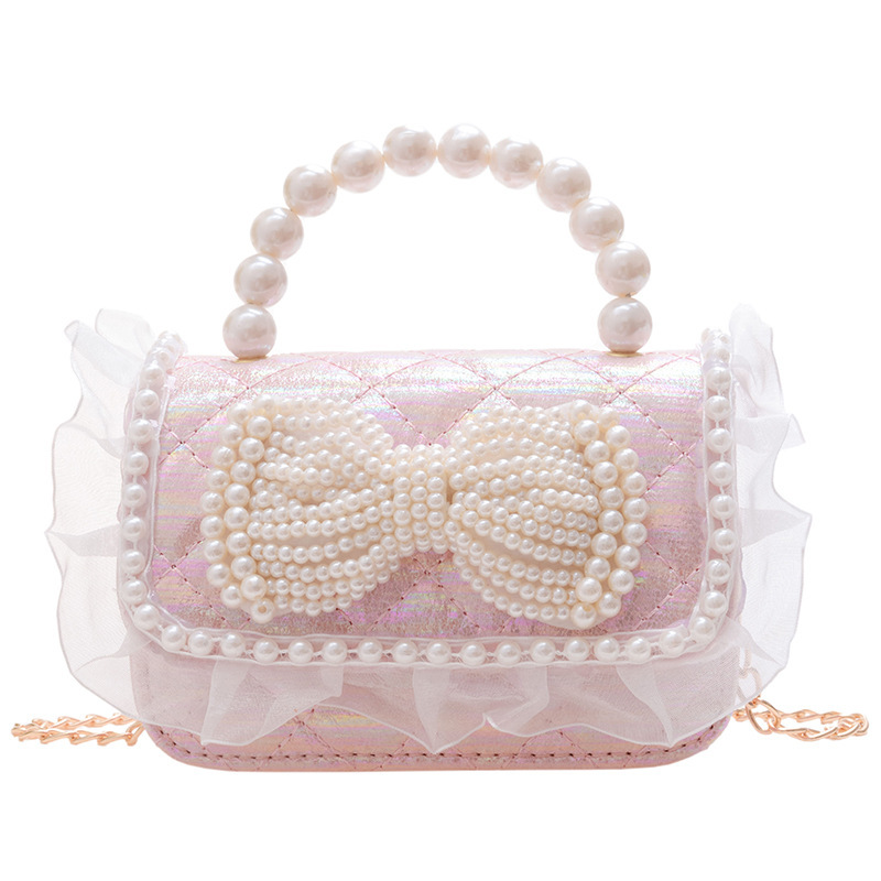 Bolso bandolera de moda de un solo hombro nuevo estilo niña estilo occidental perla portátil mini lindo bolso de perlas de un solo hombro