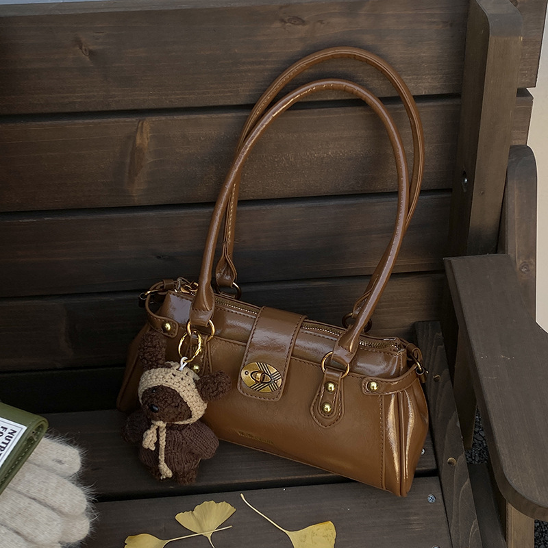 Premium Texture Retro Small Bag For Women 2026 New Fashion Versatile Single Shoulder Underarm Bag Commuter Handbag Baguette Bag - Thumbnail 3