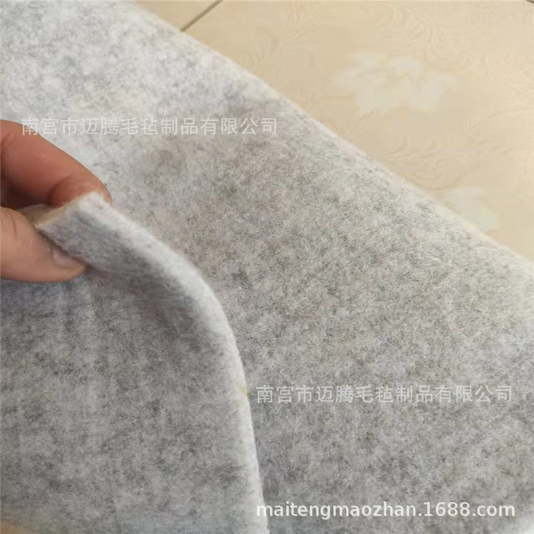 白麻灰色毛毡布 2mm 3mm 4mm 5mm烟灰色不织布墙面背景装饰无纺布