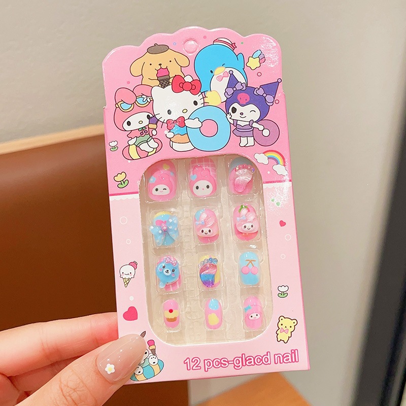 Niños parches de uñas super lindas chicas lindas usan pegatinas de dibujos animados de uñas seguras desmontables parches de uñas al por mayor image 130