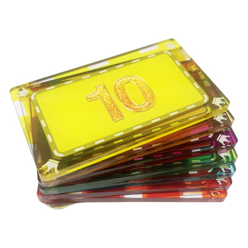 Acrylic chip card round square chess and card room mahjong hall Texas playing card token waterproof wear-resistant chip