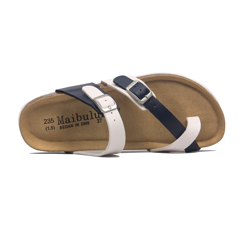 Flat Cork Slippers Men and Women Couple Large Size Outdoor Beach Summer Color Couple Shoe Cover Toe Factory Outlet
