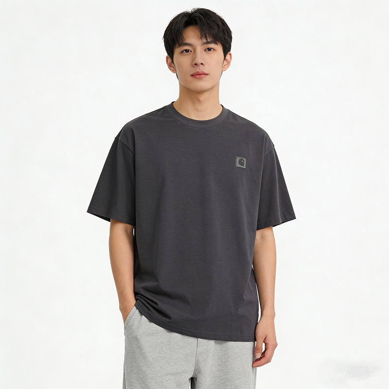 Carhartt K87 Short-Sleeve T-Shirt with Pockets, Pure Cotton, Unisex Trendy Couple Style, American Style Base Shirt, Summer Crew Neck