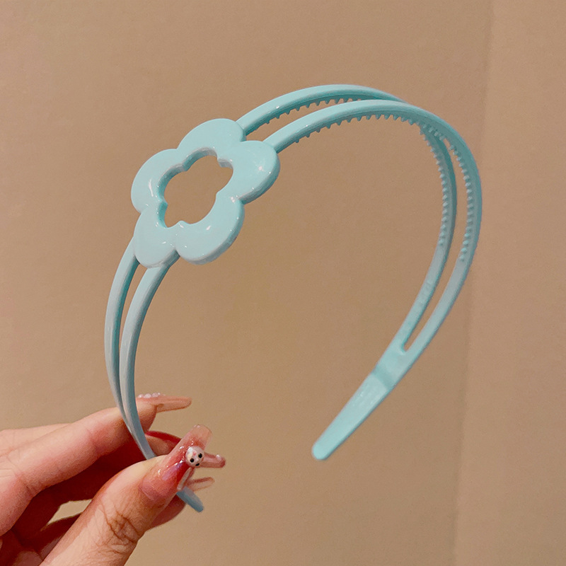 2023 nuevos niños diadema lindo simple color caramelo hueco flor niña horquilla diadema antideslizante no apretado