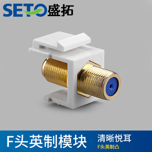 Shengtuo all-copper gold-plated inch F-head coaxial connector keystonejack female-to-female connector F-head double-pass