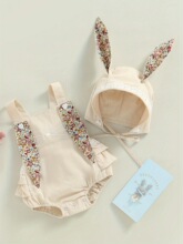 K 83321 Rabbit Pattern Romper with Hat ���ӹ��� �W���羳��