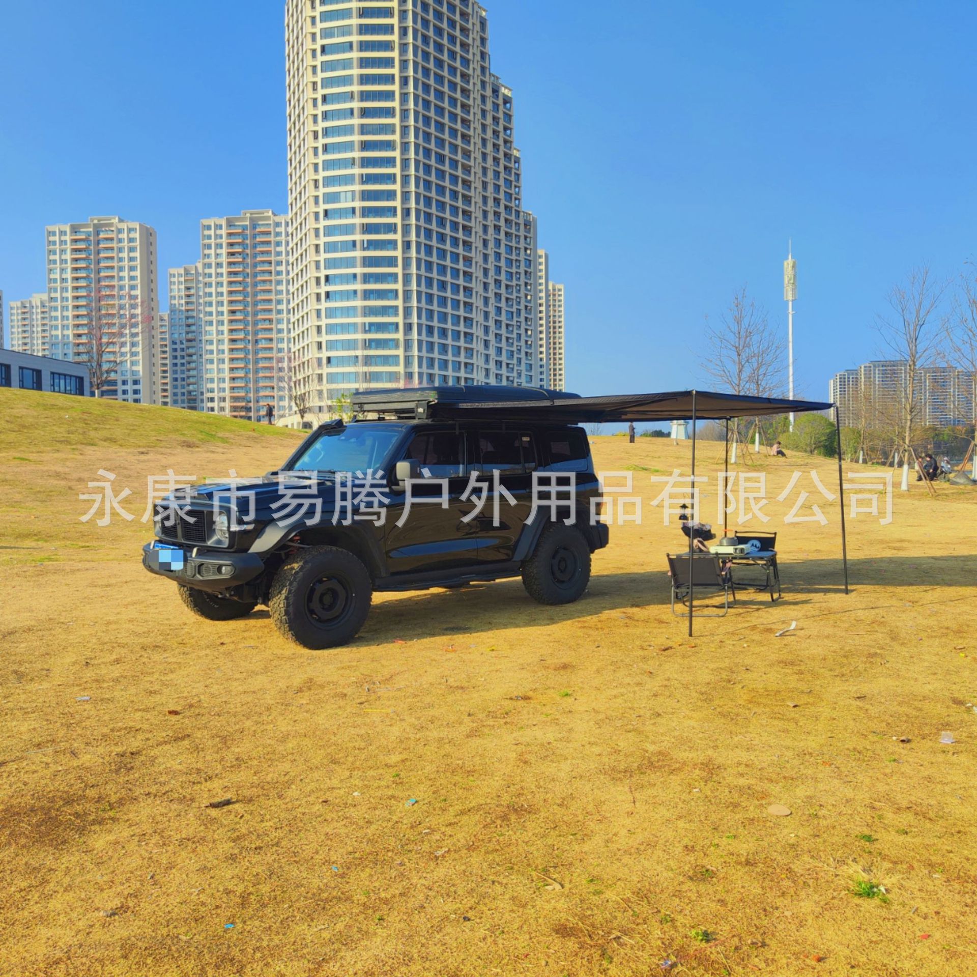 Car Side Canopy Aluminum Shell Suv Side Tent 270-Degree Quick-Open Sunshade Outdoor Camping Rainproof Sun Protection Car Tent