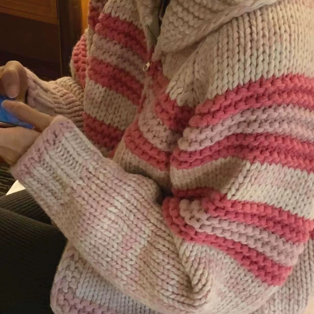 Новый корейский свободный дикий тонкий свитер мягкий клейкий свитер вязаный кардиган куртка женский