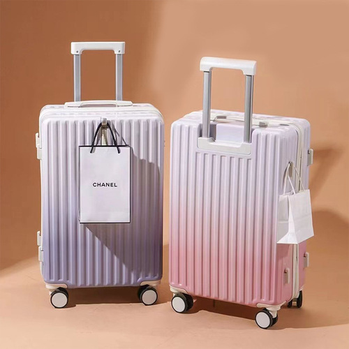  New Gradient Trendy Color Luggage for Women High-Quality Pull-Along Suitcase for Men Large Capacity Student Password Box 24-inch