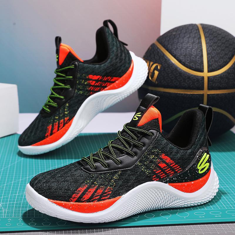 Curry 10 Generación de zapatillas de baloncesto zapatos de malla de los hombres y las mujeres Curry10 botas de combate de flujo de absorción de choque bajo-top zapatilla de deporte de combate