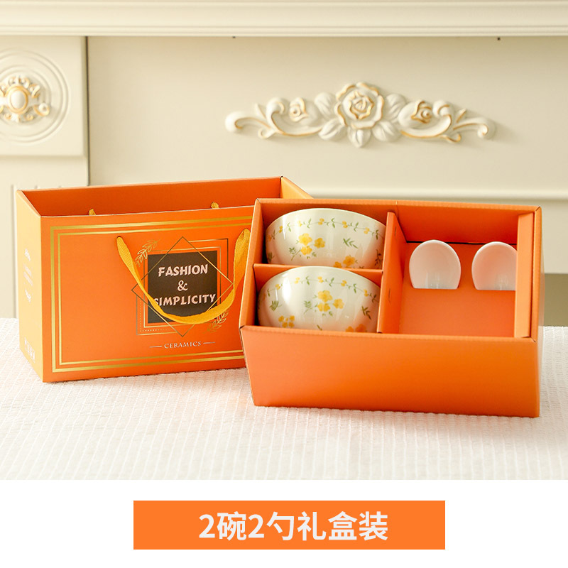 Primavera platos esmaltados cubiertos de cerámica de color caja de regalo conjunto de regalos festivos de regalo caja de regalo festivales