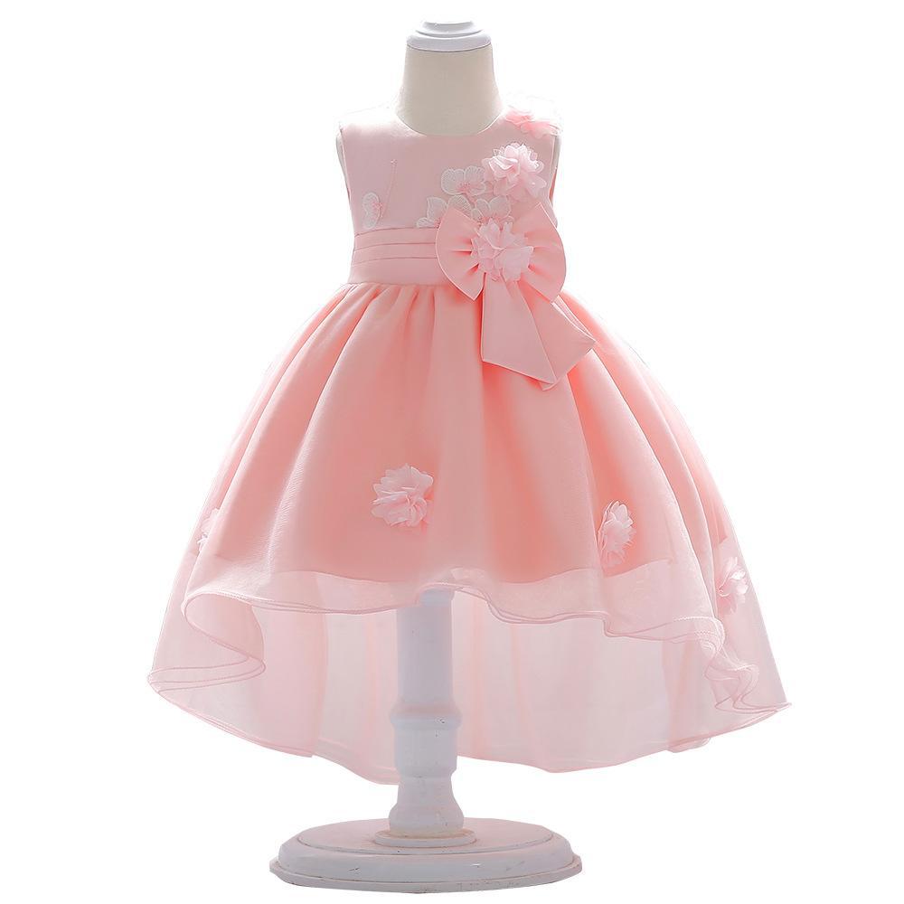 Conjunto de bautizo para el primer cumpleaños del bebé, regalo de cumpleaños para bebé de un mes, vestido de princesa con flores y volantes, vestido de tul para pequeña princesa.