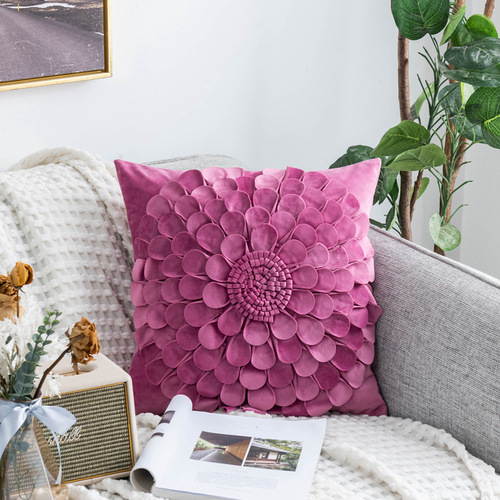 Nordic beauty light luxury ins style sunflower pillowcase Xiaohongshu internet celebrity flower pillow petal bedside cushion cover