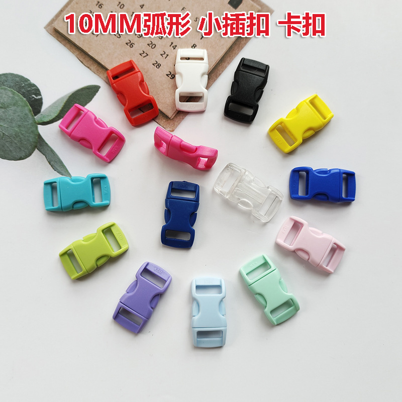 in stock KAM Hualian color mini buckle DIY woven hand rope buckle curved buckle 10mm transparent small buckle