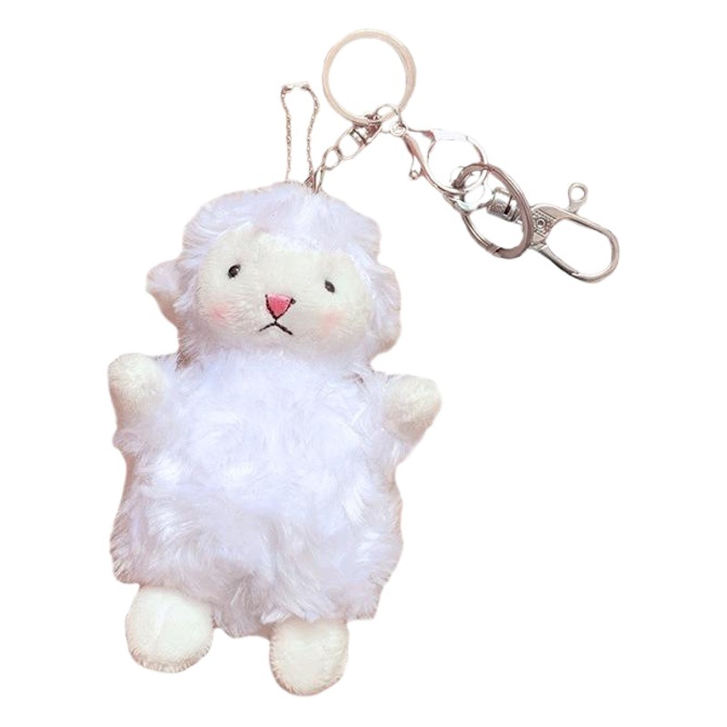 Linda chica Linda colgante muñeca de peluche Cordero muñeca bolsa colgante suave lindo accesorios llavero femenino