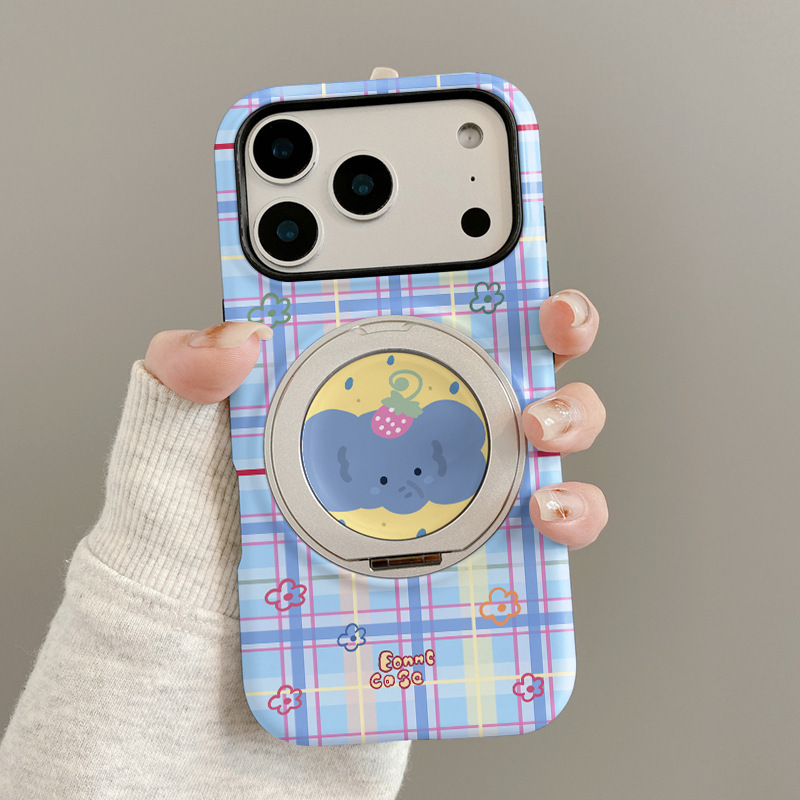 Plaid Elephant Film Phone Case 360 Stand Compatible with Apple 18 Pro, Huawei, Xiaomi, and Oppo Protective Cases Plaid Elephant Film Phone Case 360 Stand Compatible with Apple 18 Pro, Huawei, Xiaomi, and Oppo Protective Cases