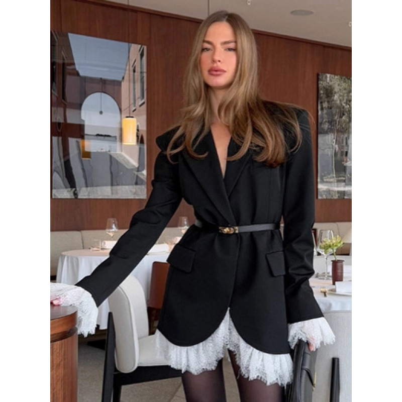Black Suit Jacket For Women, Autumn And Winter Style, Workplace Small Suit, Loose And High-End Women's Top For Women_ecoleips.com