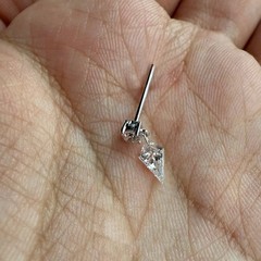 「清禾明月」法式菱形闪钻流苏耳钉简约小巧轻奢高级感冷淡风耳饰