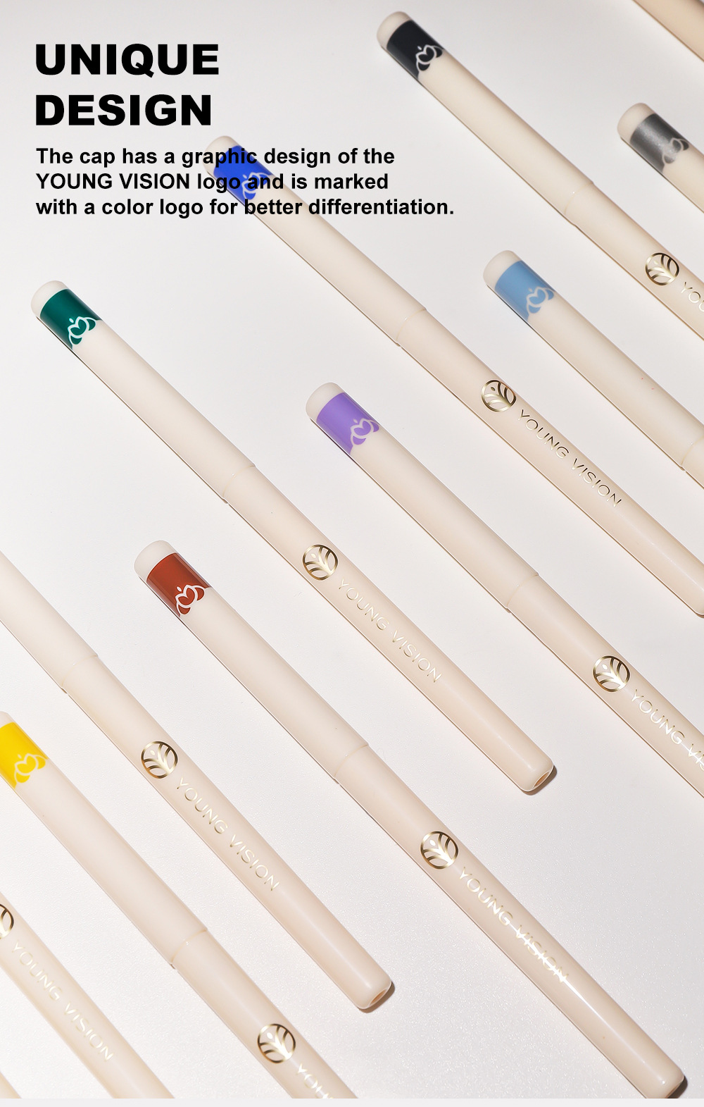 YOUNG VISION 12-piece box eyeliner gel pen is not easy to smudge eyeliner gel pen, colored eyeliner gel pen Item Picture