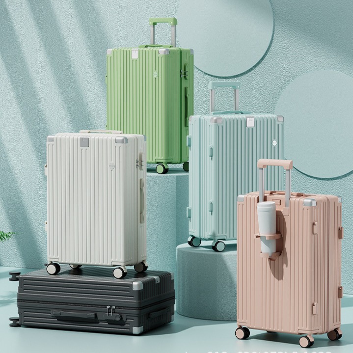 Marco de aluminio cremallera barra de tracción contraseña maleta multifuncional para hombres y mujeres estudiantes rueda universal silenciosa duradera