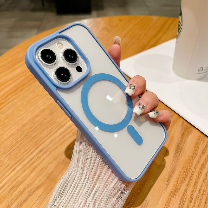 马卡龙硅胶磁吸苹果16pro透明手机硬壳iphone17亚克力磨砂保护套|undefined