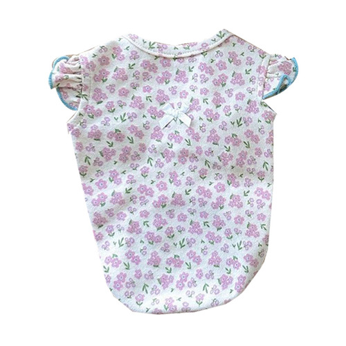 Bow floral small flying sleeve vest dog clothes cat universal teddy summer thin spring and autumn pet clothing