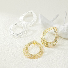 意大利S925银冰花渐变大耳环